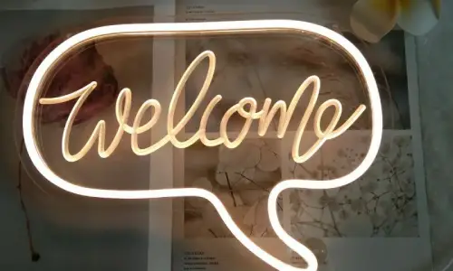 glowing light acrylic signage for business and branding